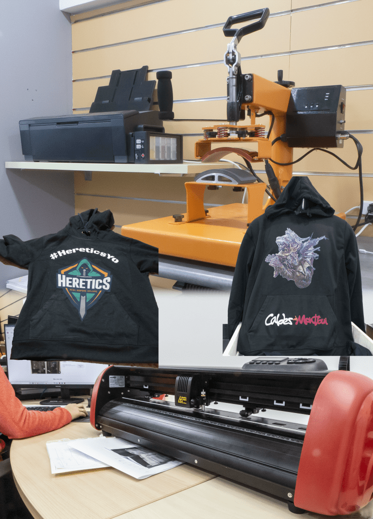 Diseño, seccion de la personalizacion. Estampacion textil. Estampacion de ropa.